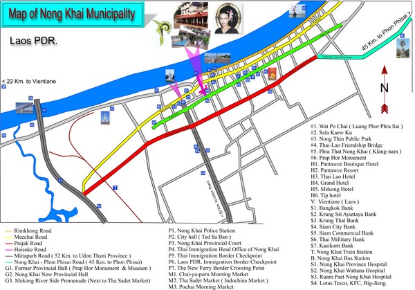 Nong Khai City Map
