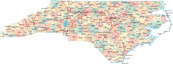 North Carolina Road Map