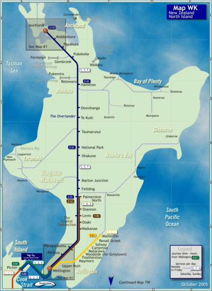 North Island Rail Map