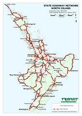 North Island State Highway Map