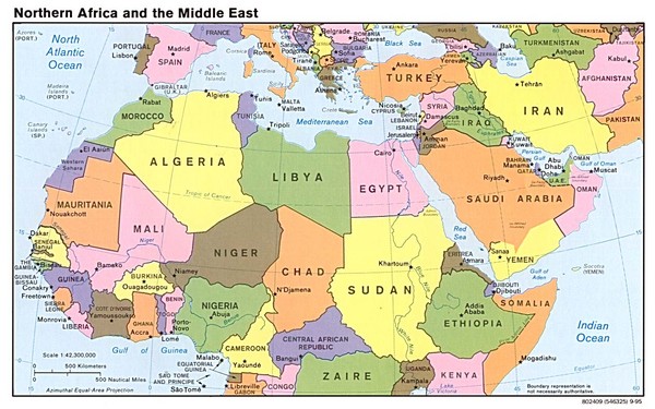map of africa and middle east. Fullsize Northern Africa Map