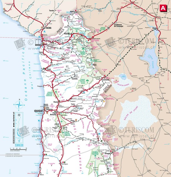 Northern Chile Tourist Map