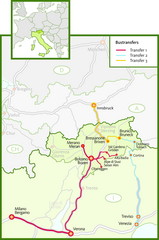 Northern Italy Bustransfer Map