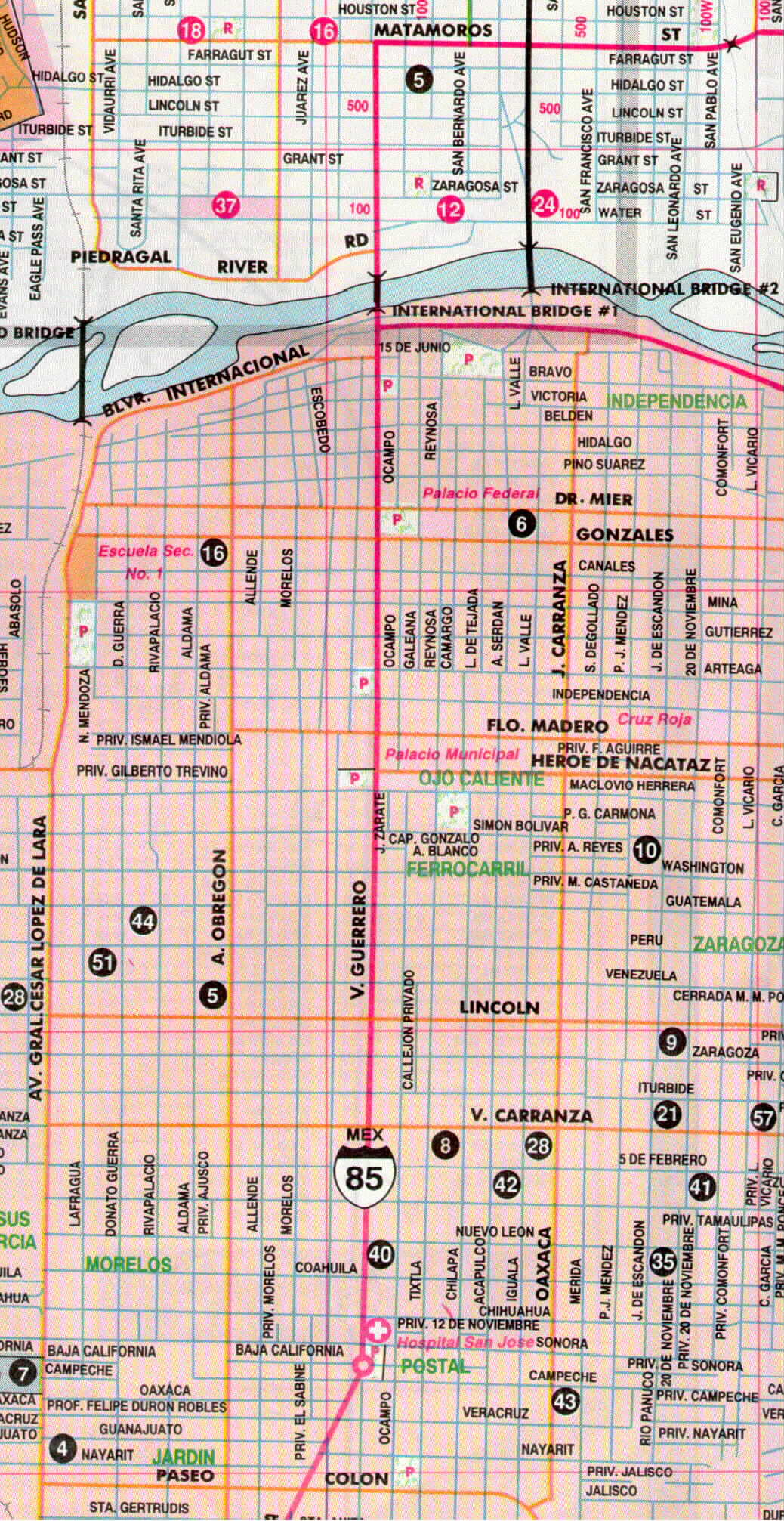 Nuevo Laredo Street Map