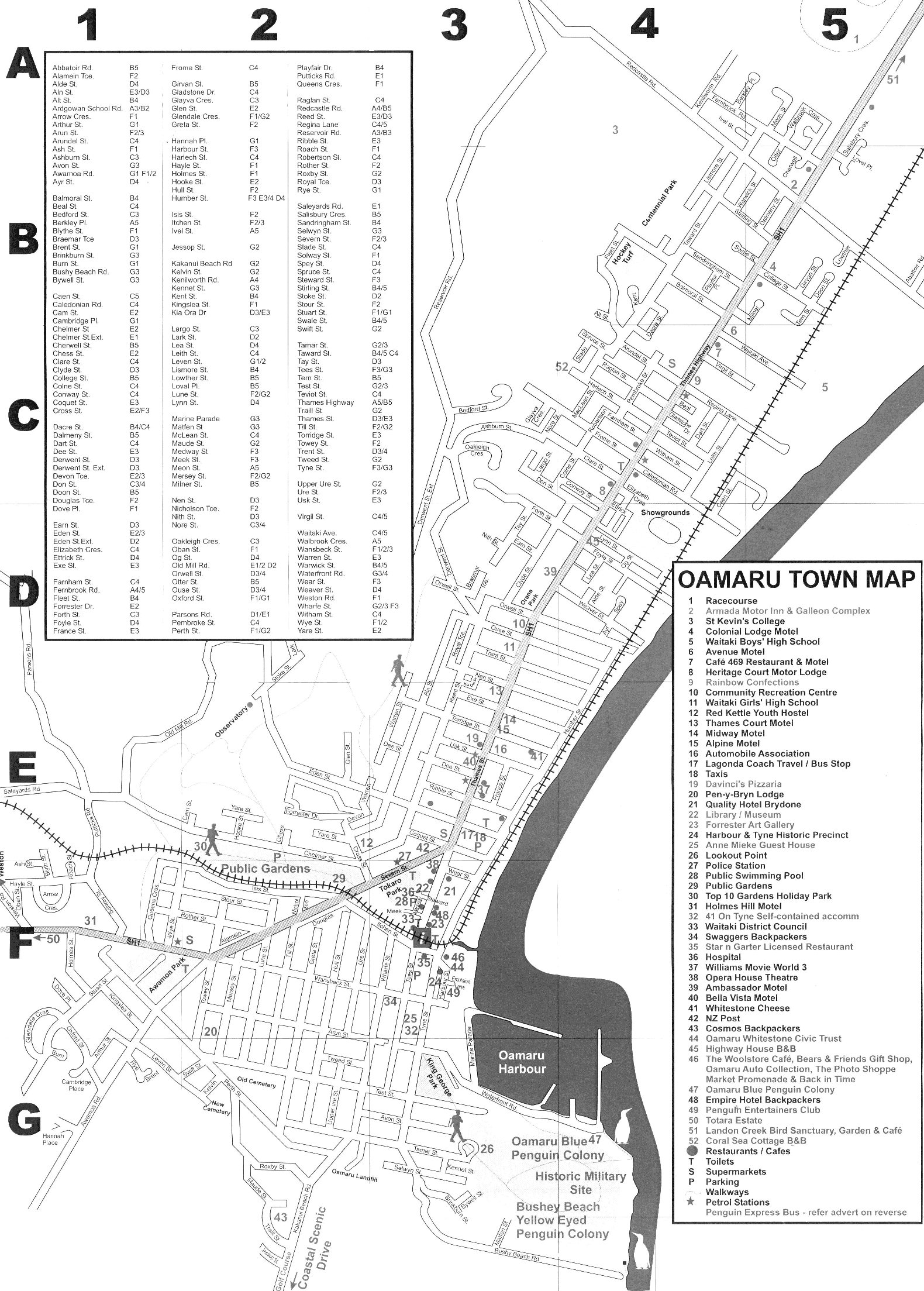 Oamaru New Zealand Map Oamaru Tourist Map - Oamaru New Zealand • Mappery