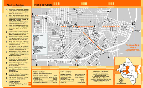 Obera Tourist Map