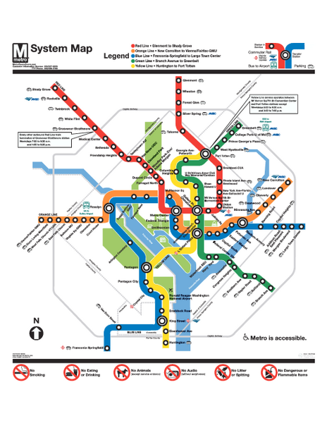 Official Washington DC Metro map
