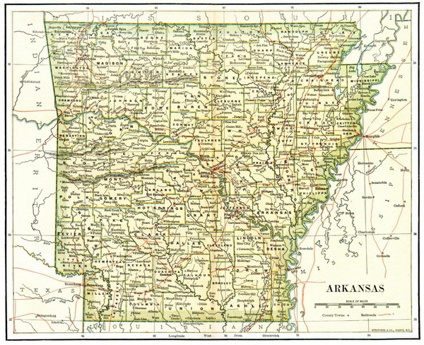 Old Arkansas Map