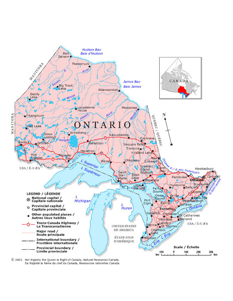 map of ontario canada. Overview map of Ontario,