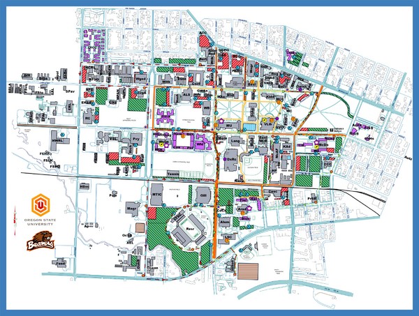 Campus map of Oregon State University in Corvallis, Oregon