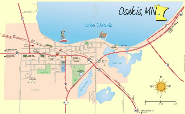 Osakis City Map