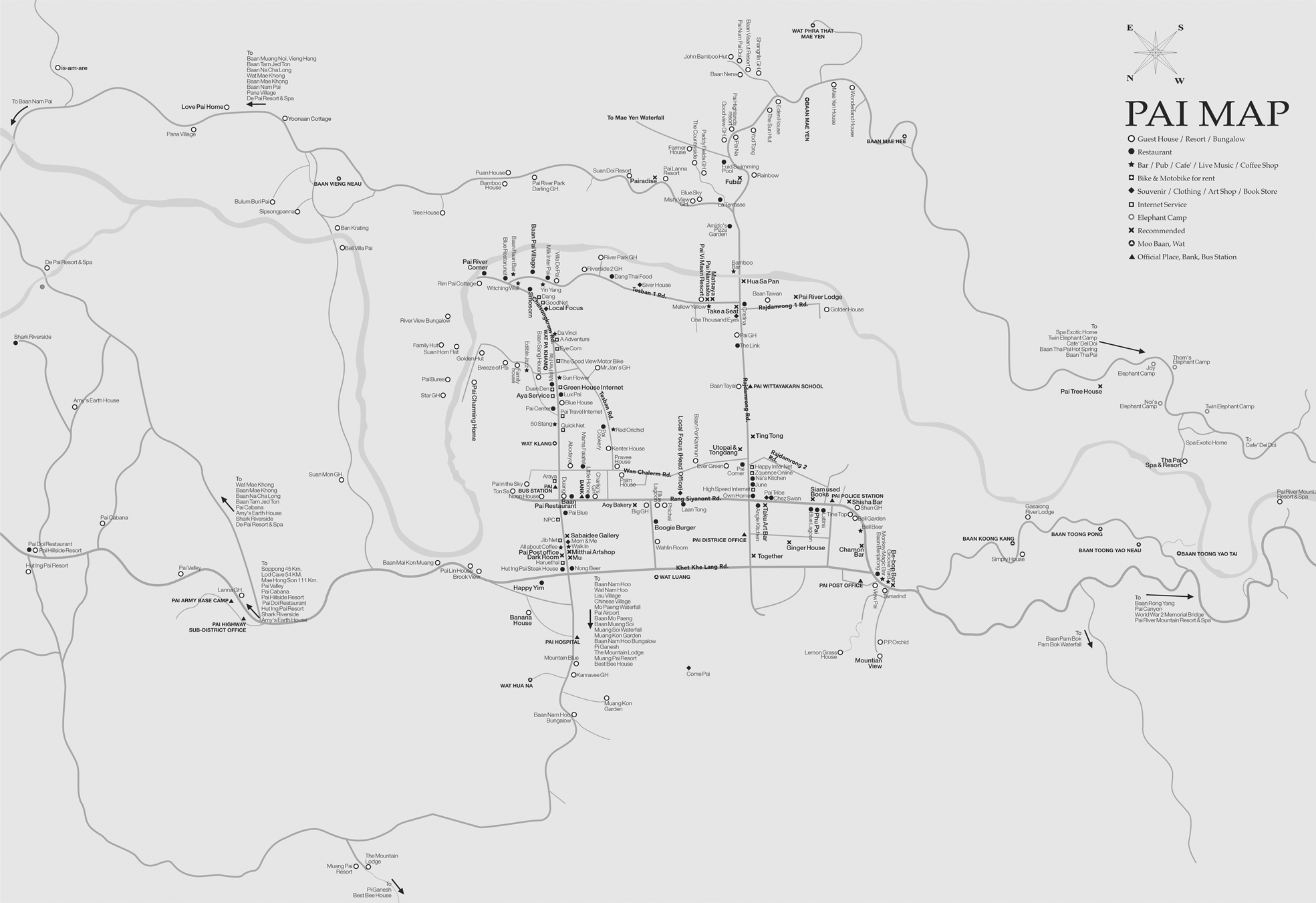 Pai Thailand Map