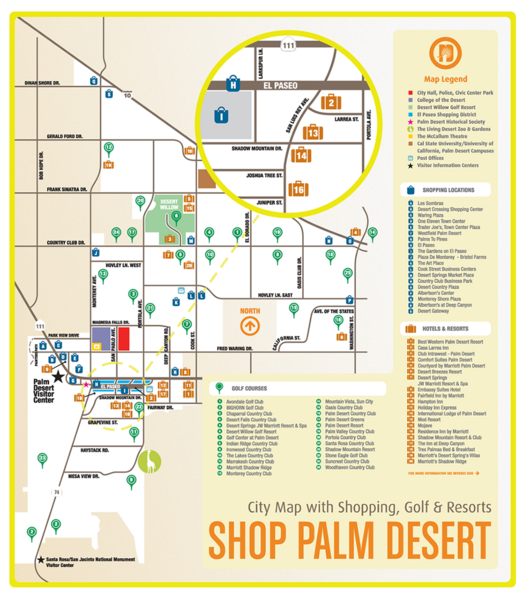 Palm Desert Shopping Map