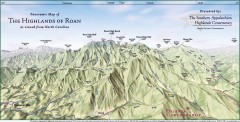 Panoramic Map of the Highlands of Roan (from NC)