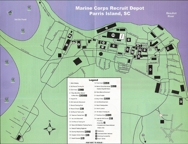 Parris Island Marine Corps Recruit Depot Map