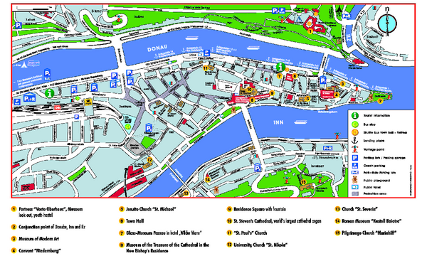 Passau Tourist Map