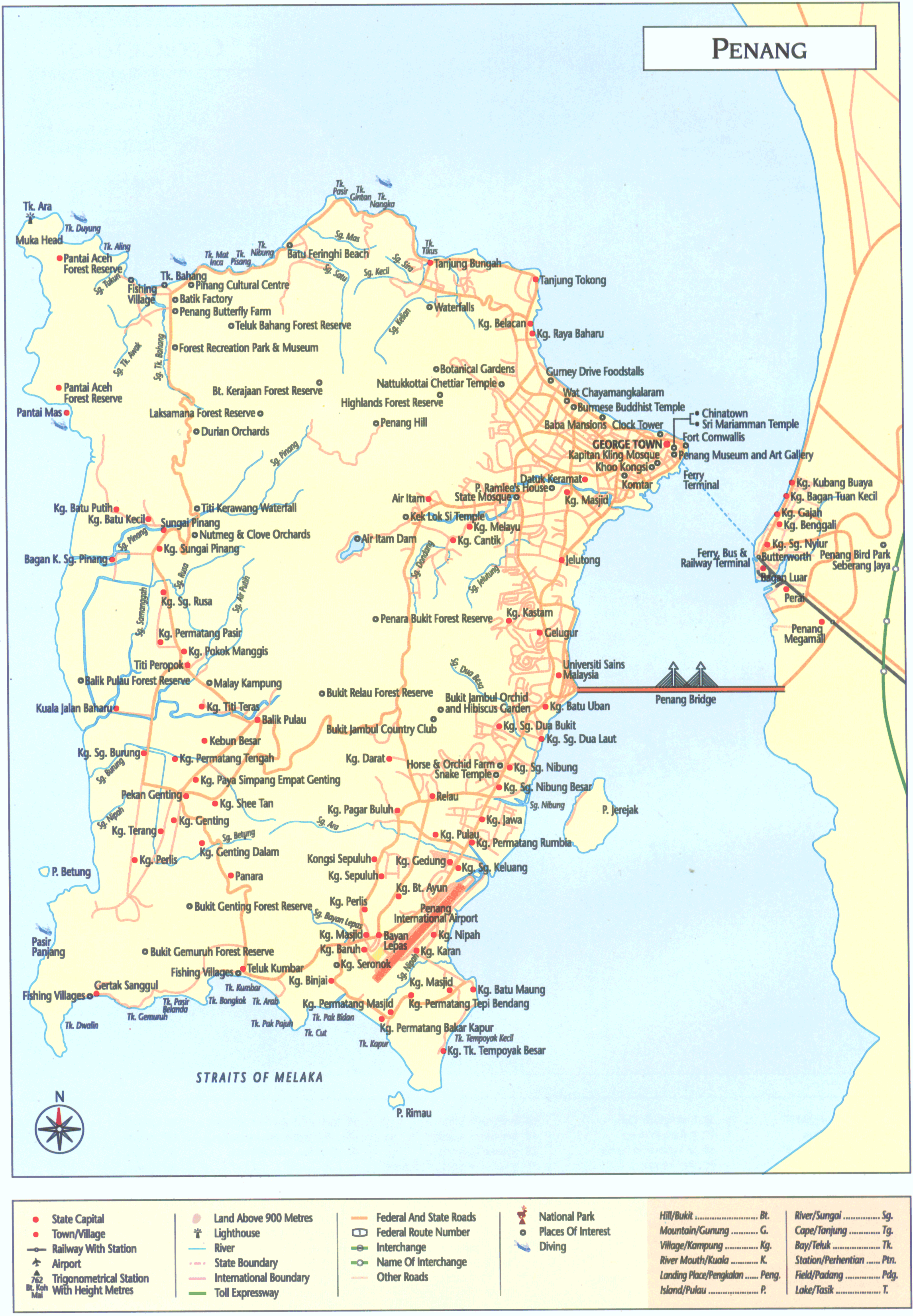Penang Island Map - Penang Thailand • mappery