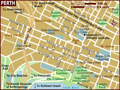 Perth  on Perth Australia City Map