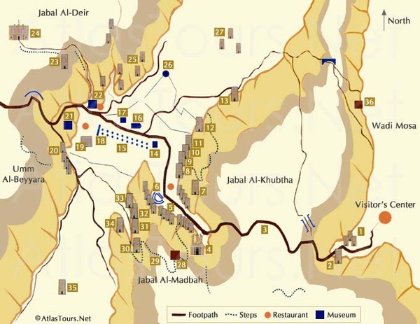 ancient city of petra map
