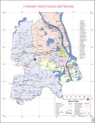 Phnom Penh Surrounding Area Cambodia Road Map