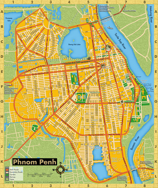 Tourist map of Phnom Penh,