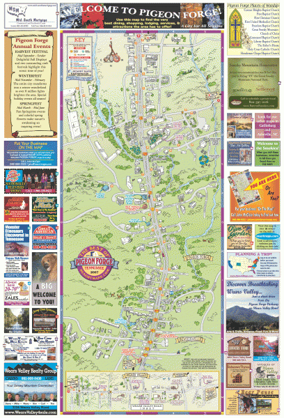 Pigeon Forge tourist map