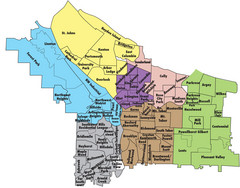 Portland, Oregon Neighborhood Map