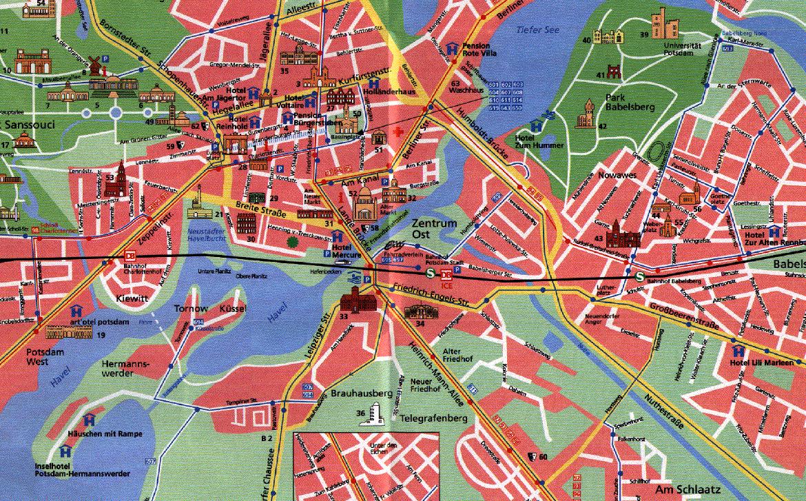 Potsdam Tourist Map - Potsdam Germany • mappery