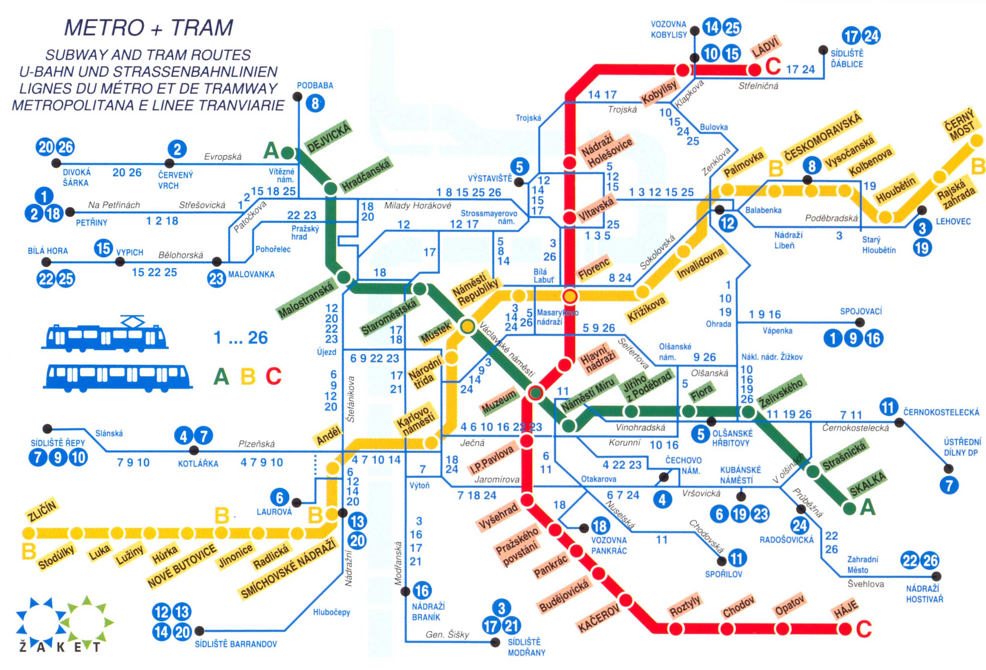 metro map prague