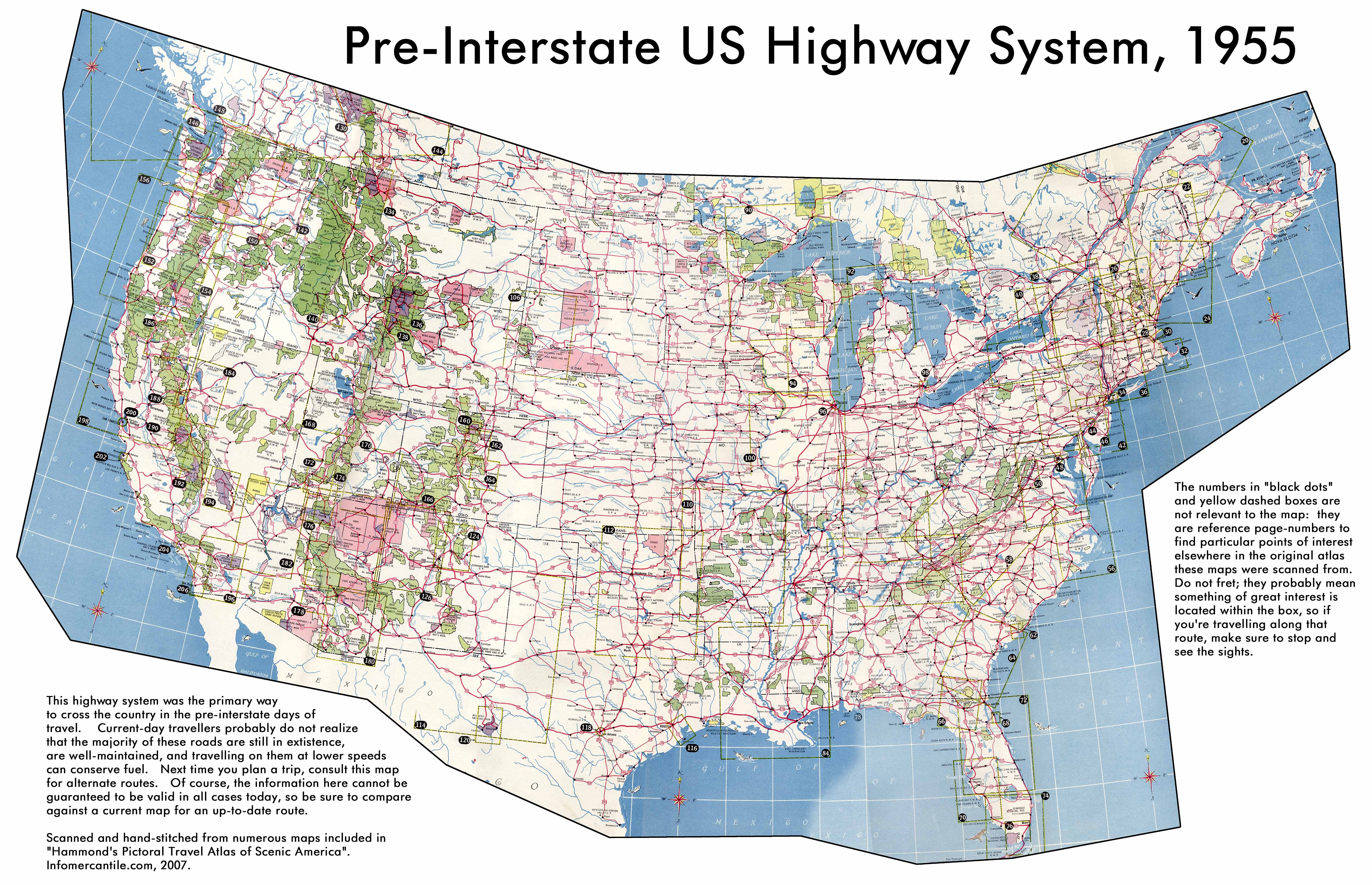 Pre-Interstate US Highway System Map - USA • mappery