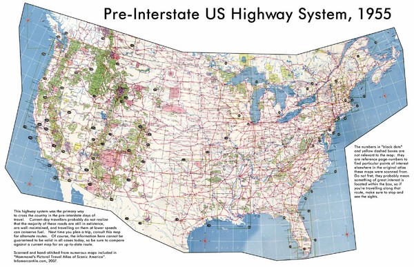 Us Interstate Road Map United States