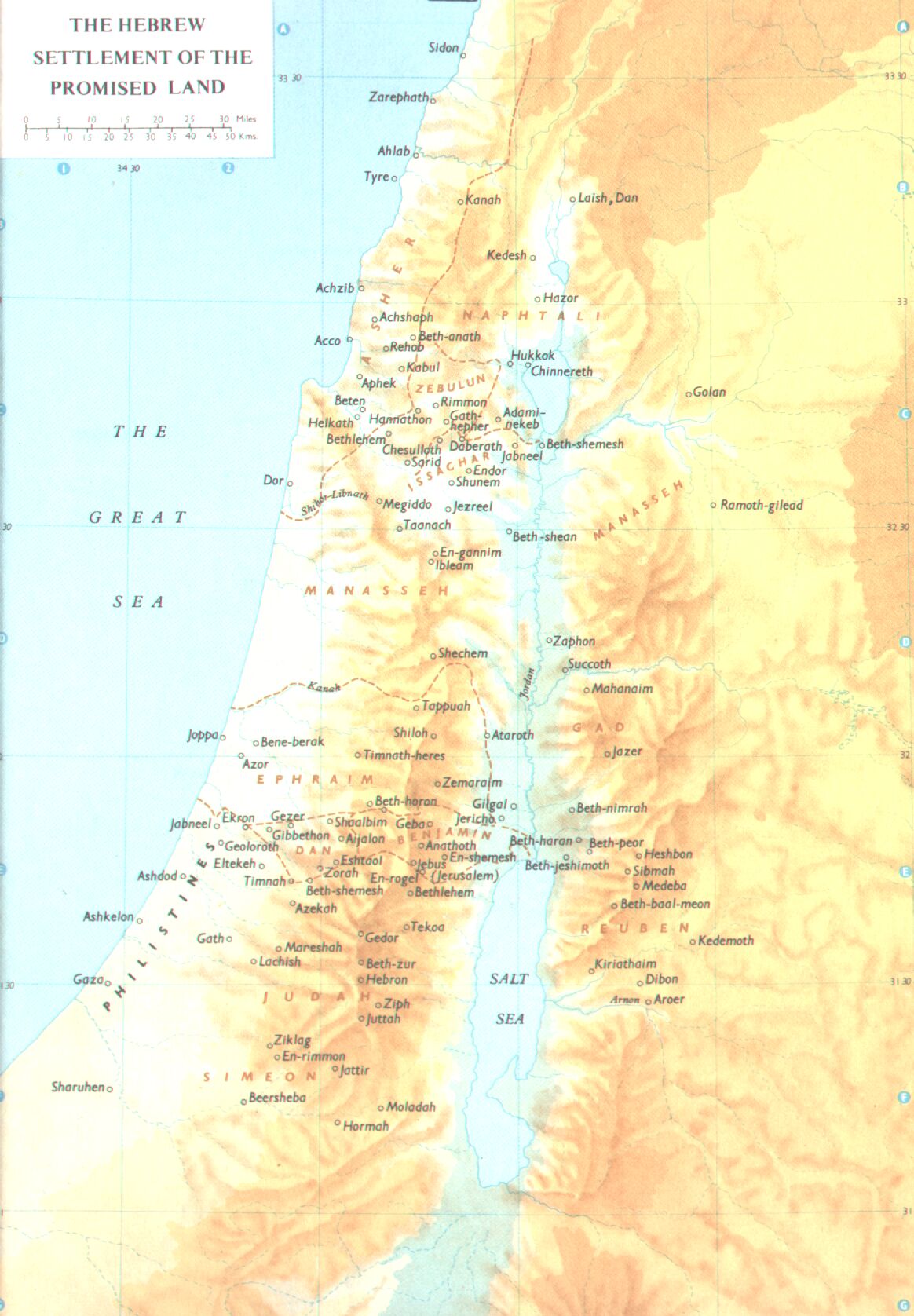 Promised Land Hebrew Settlement Map Israel Mappery