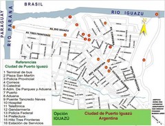 Puerto Iguazu Tourist Map