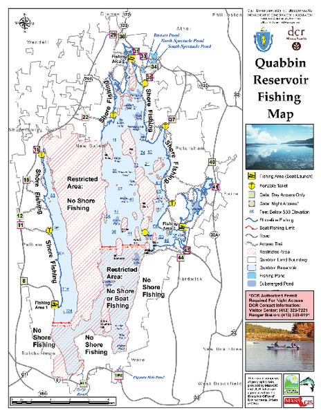 Quabbin Reservoir Fishing Map