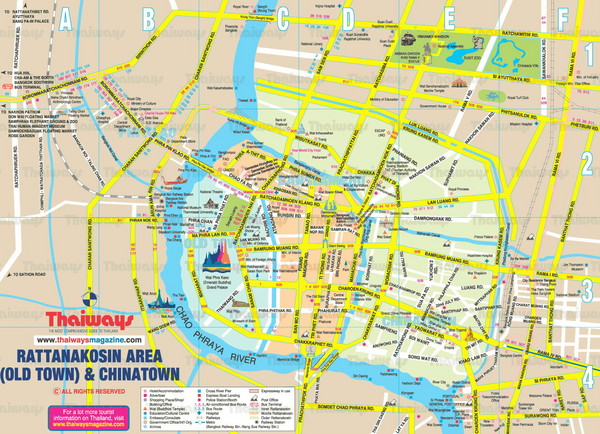 Rattanakosin Area, Bangkok, Thailand Map