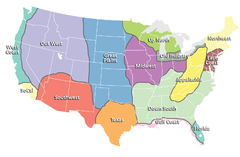 Regions of the United States Map
