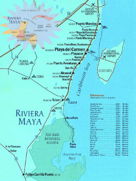 map riviera maya cancun mexico