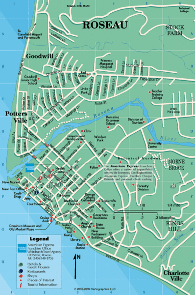 Roseau Dominica Map