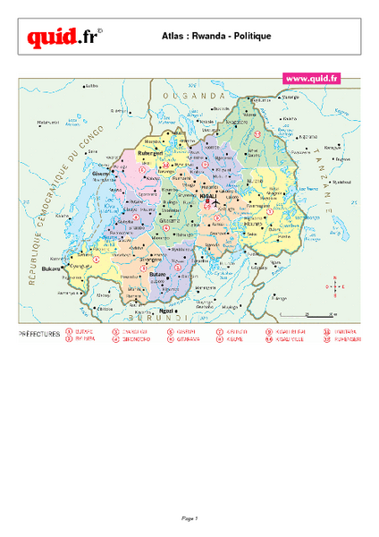 Map Of Rwanda. Map of Rwanda with detail of