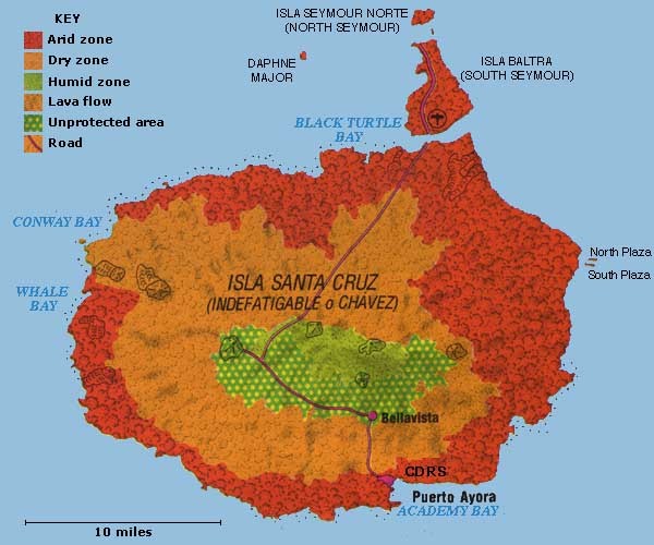 Santa Cruz Island Map