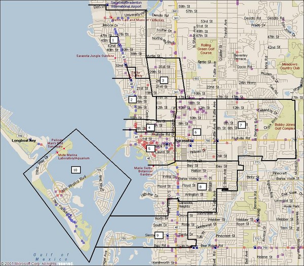 Sarasota, Florida City Map