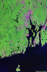 Satellite Image Map of Rhode Island