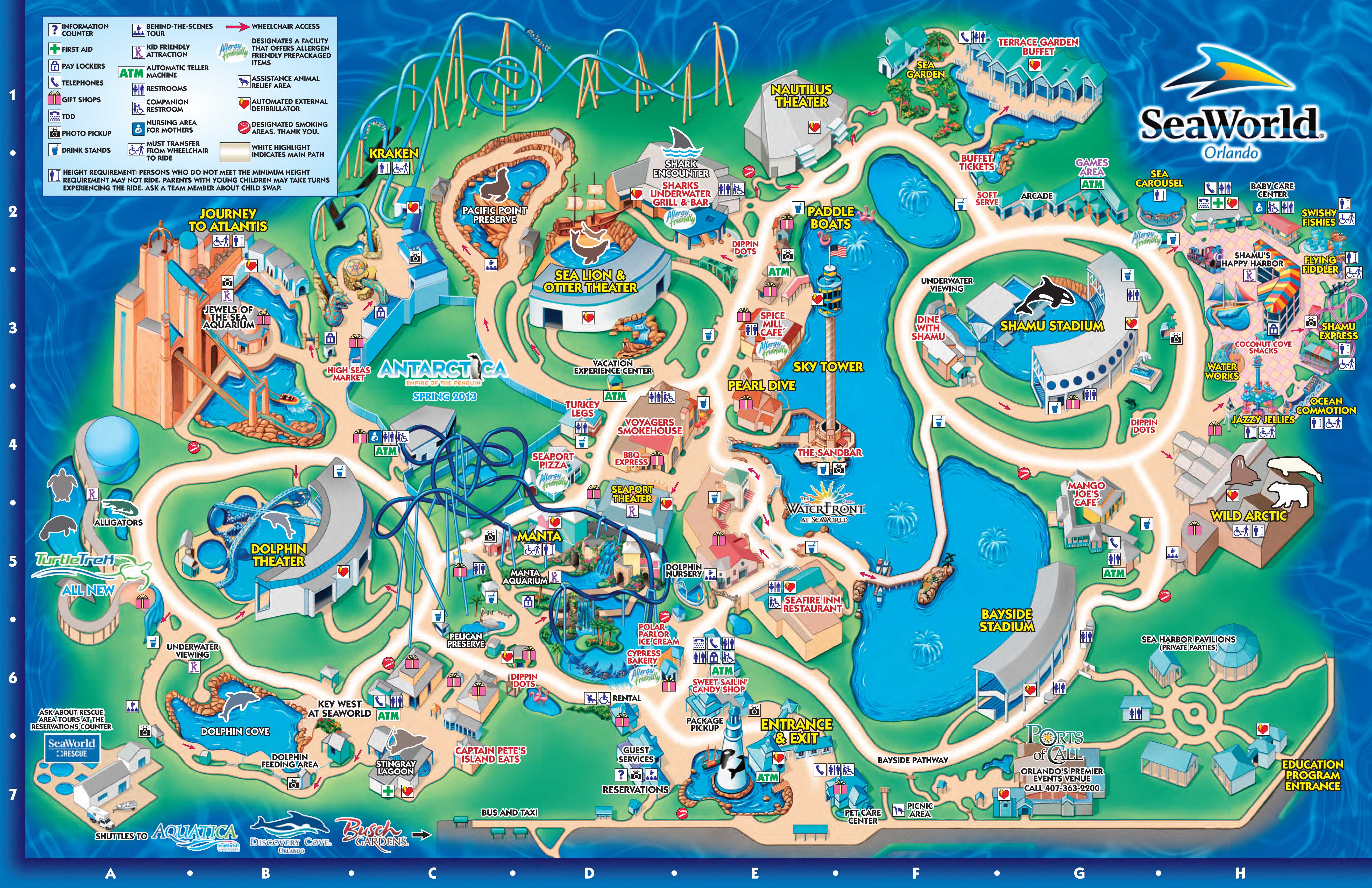 SeaWorld Orlando Theme Park Map Orlando FL Mappery