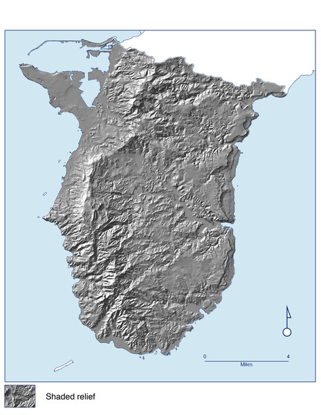 Shaded Relief of southern Guam Map