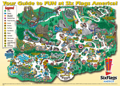Six Flags America Theme Park Map