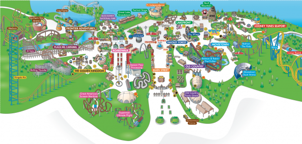 Six Flags Great Adventure Theme Park Map