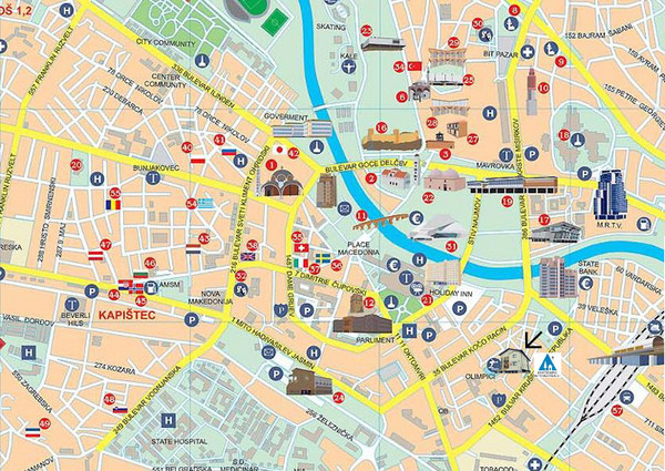 Skopje city Map • mappery