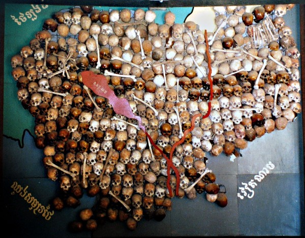 Skull Map of Cambodia Tuol Sleng Genocide Museum (dismantled 2002)
