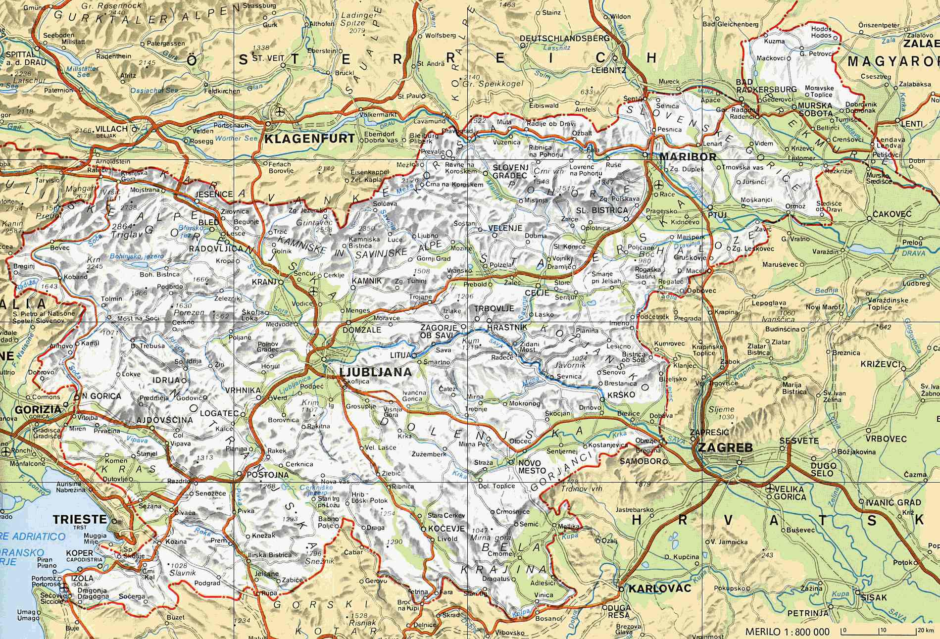szlovénia térkép Szlovénia autótérképek   online egyszerűen kezelhető interaktív  szlovénia térkép
