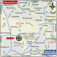 Soccer City Stadium, Soweto, South Africa Map